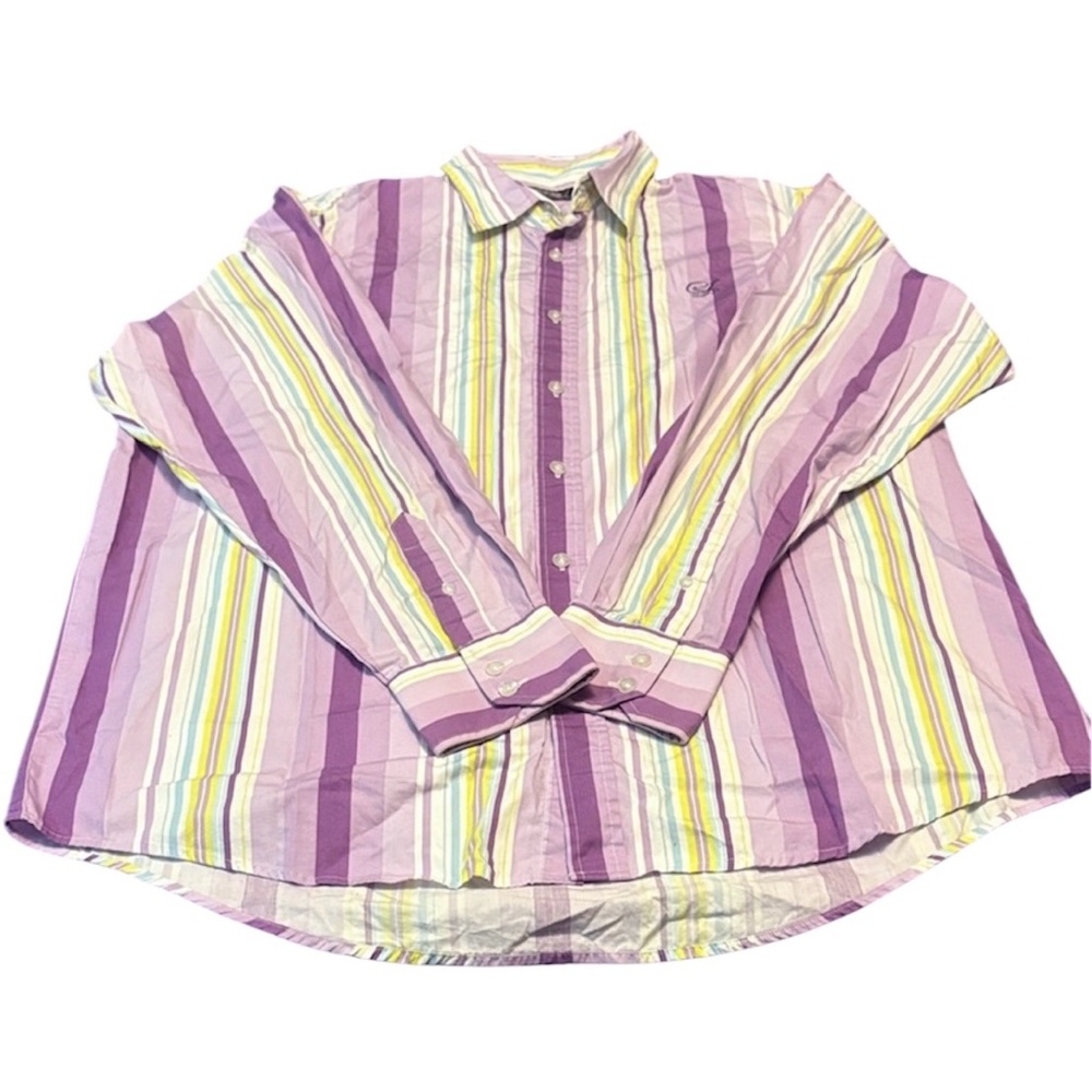 Striped Purple & White South Pole Men's Shirt